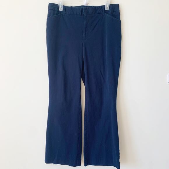 Eddie Bauer Pants - Eddie Bauer Curvy Fit Dress Pants Size 14 Blue Trouser Bootcut Wide Leg Mid Rise